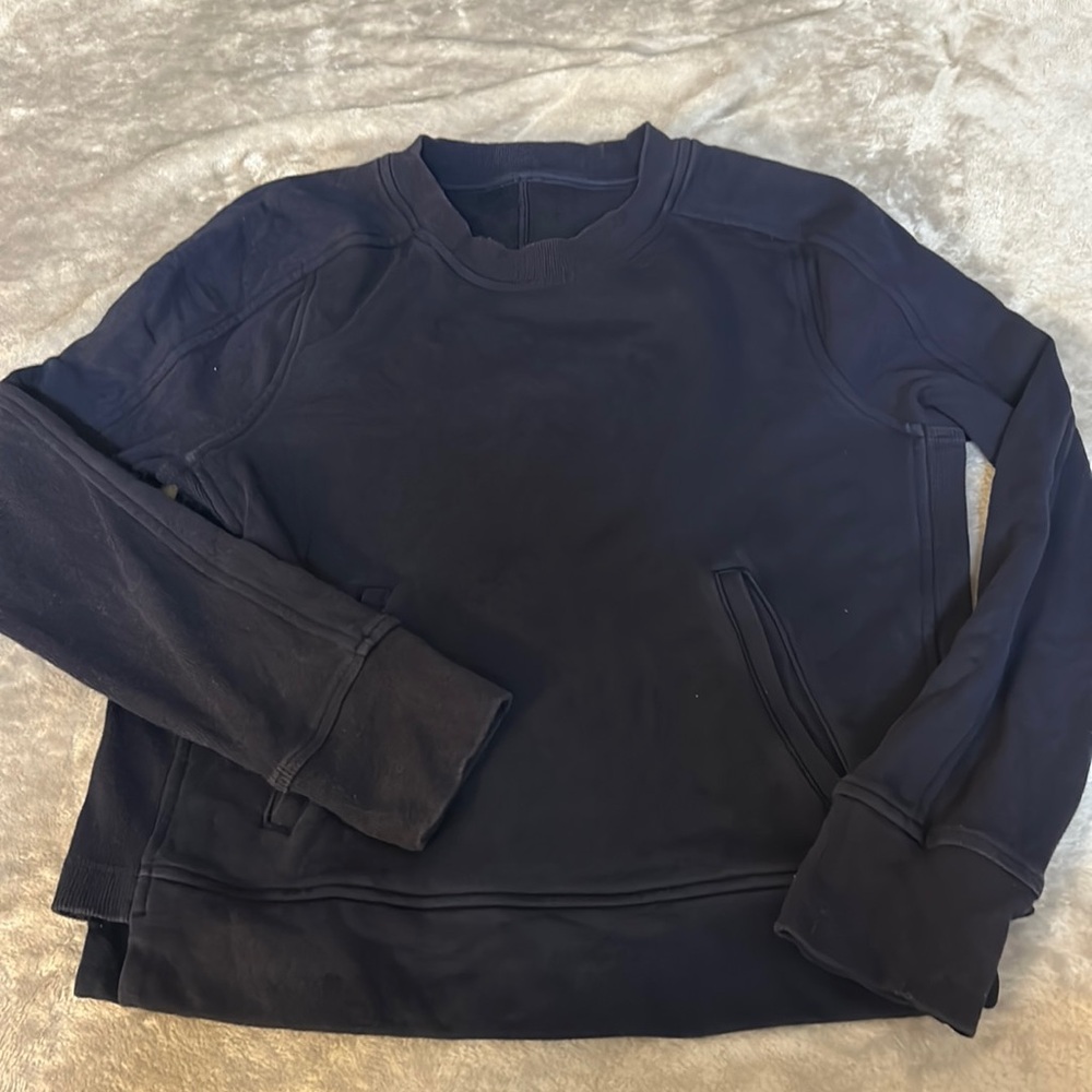 Lululemon Press Pause Crew In Midnight Navy